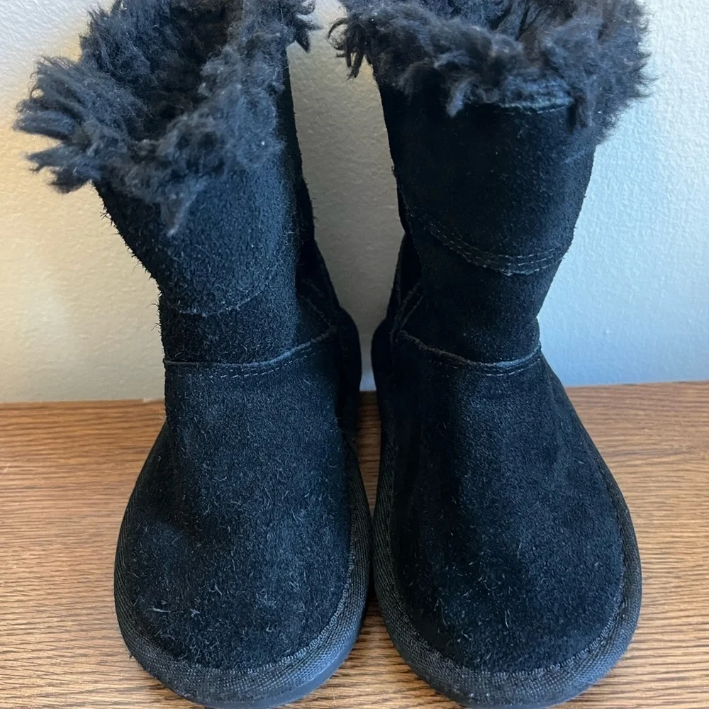Koolaburra Toddler Boots Black Sherpa Lined Excellent Condition, Kids Size 7c